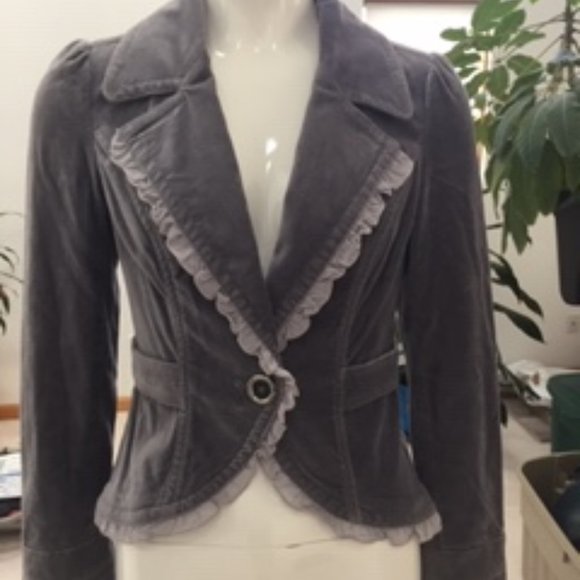 White House Black Market Jackets & Blazers - White House Black Market - Velvet Grey Jacket